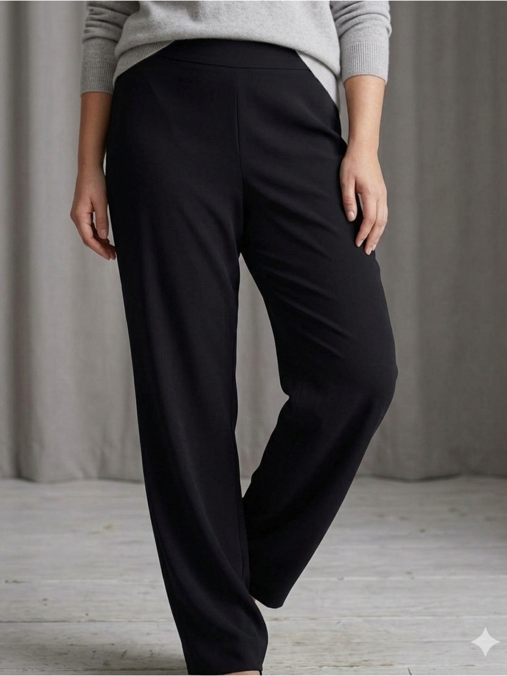 Ladies plus  Joseph Ribkoff Classic Black High-Waist Straight Trousers work 1393